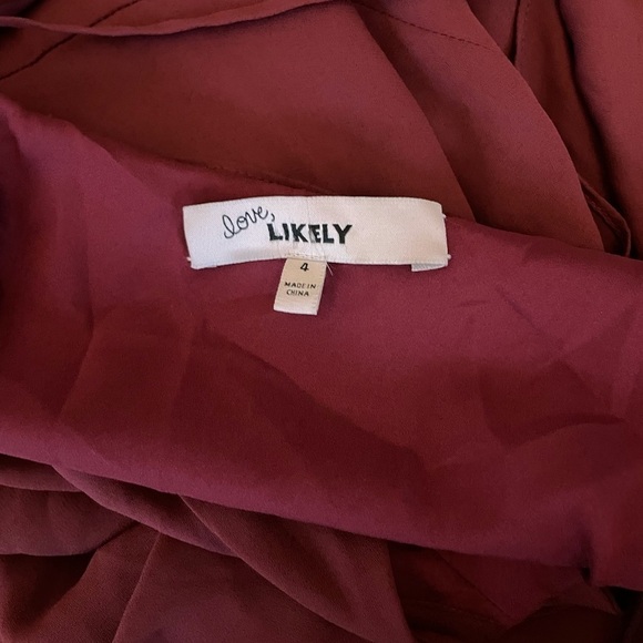 Likely Revolve Leilani Zinfadel V Neck Flutter Sleeve Slit Wrap Midi Dress Gown - Picture 8 of 8